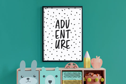 Adventure - Nursery Print, Bedroom Poster, Playroom Decor, Kids Room, Children's Wall Art