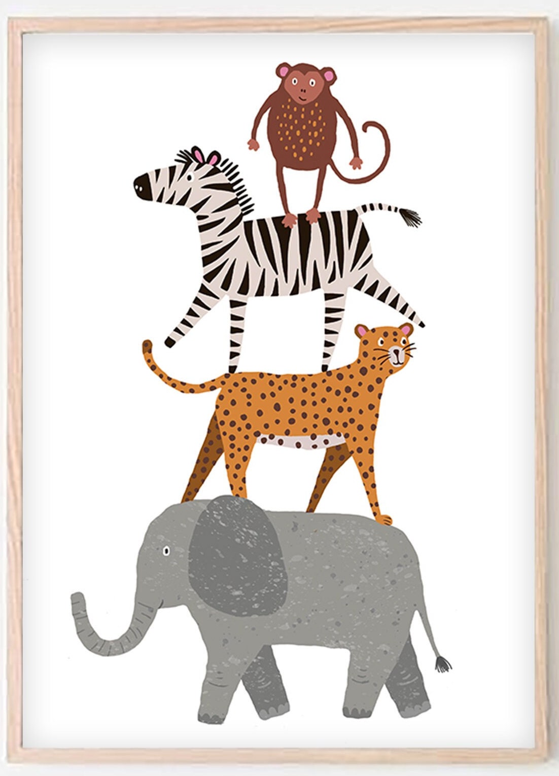Safari Animals Print: Balancing Act, Nursery Wall Art