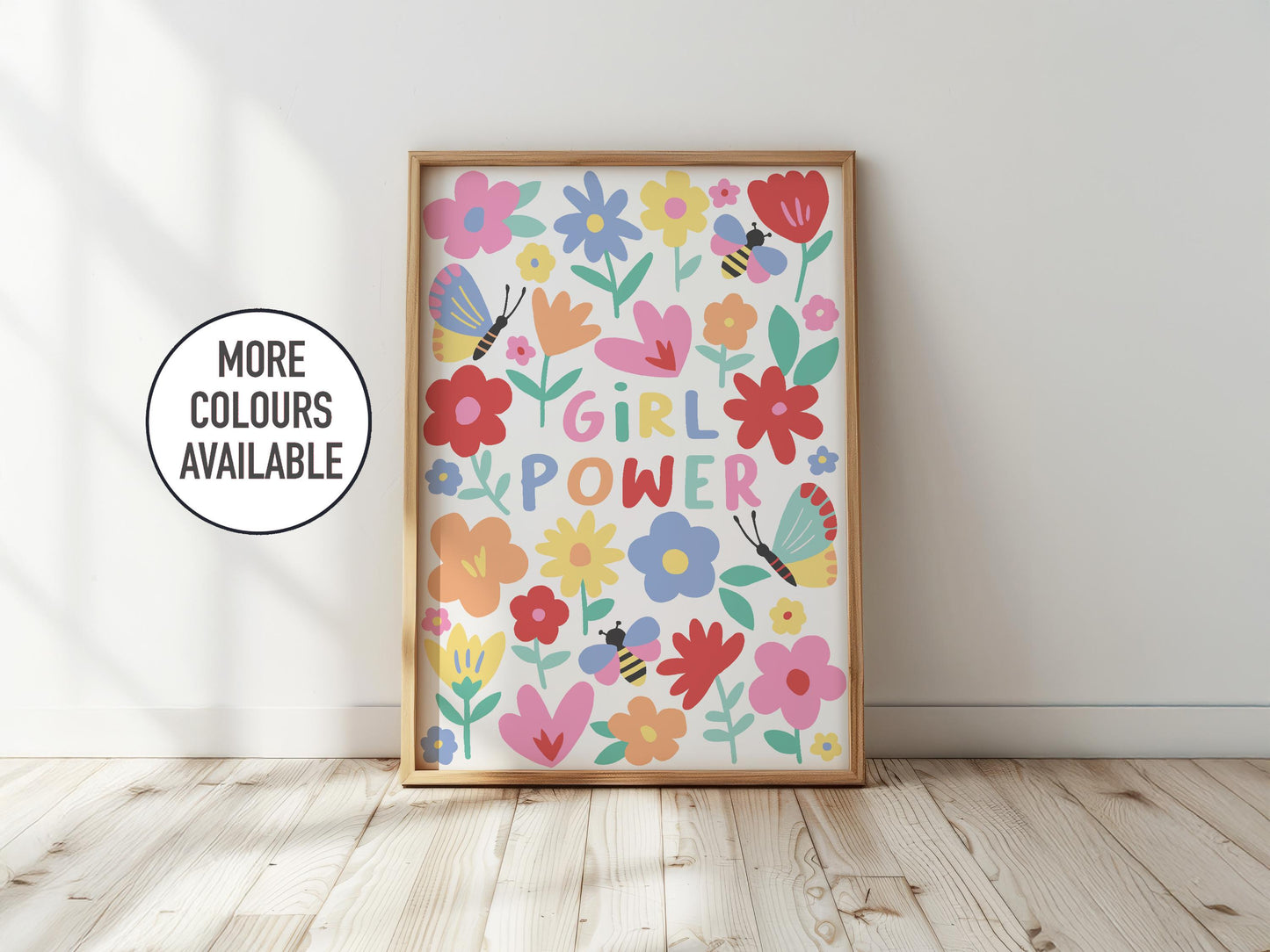 Girl Power Floral Nursery Print:Kids Wall Art
