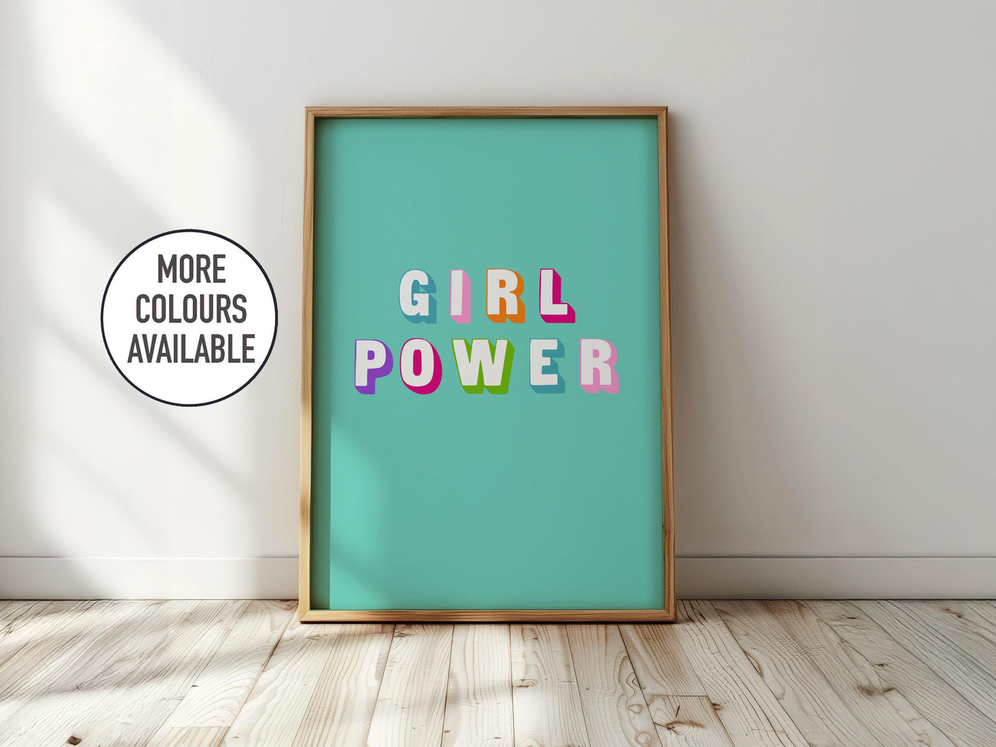 Girl Power Print: Fun Colorful Nursery, Playroom Wall Art