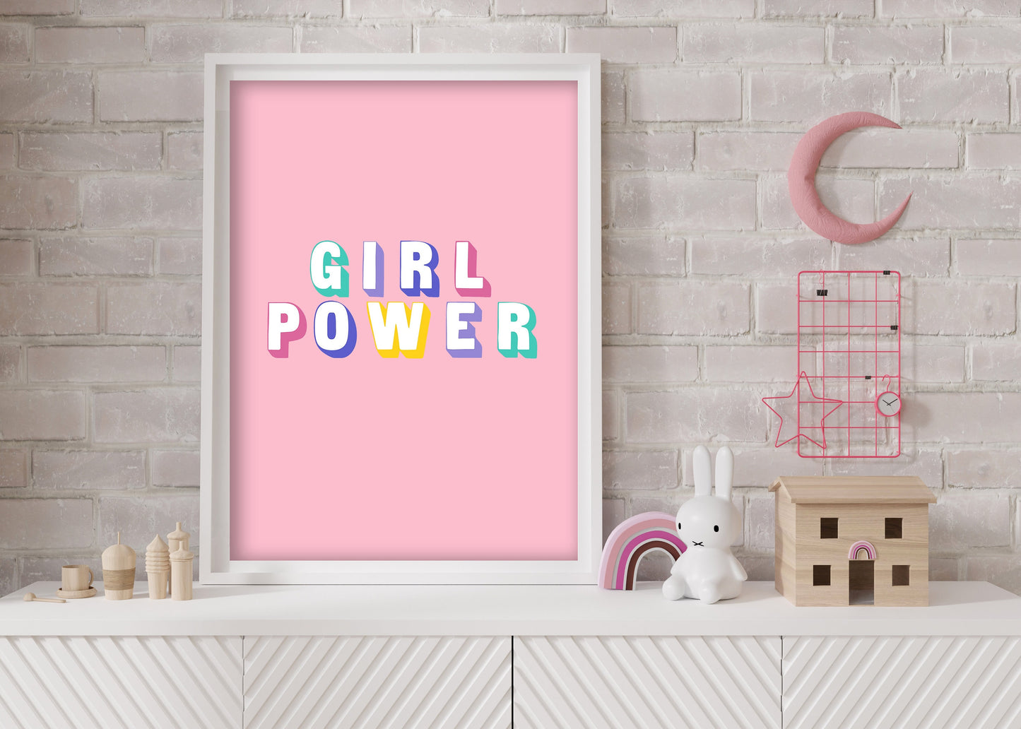 Girl Power Print: Fun Colorful Nursery, Playroom Wall Art