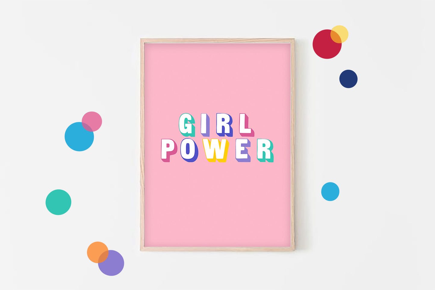 Girl Power Print: Fun Colorful Nursery, Playroom Wall Art