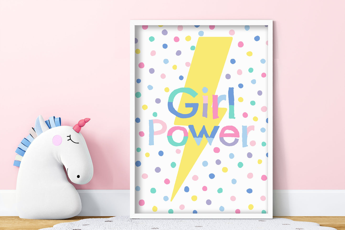 Girl Power Print: Lightning Bolt, Colorful Kids Wall Art