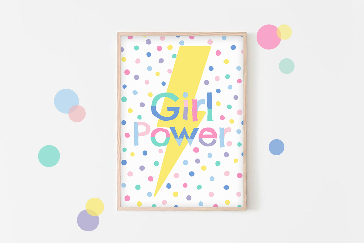 Girl Power Print: Lightning Bolt, Colorful Kids Wall Art