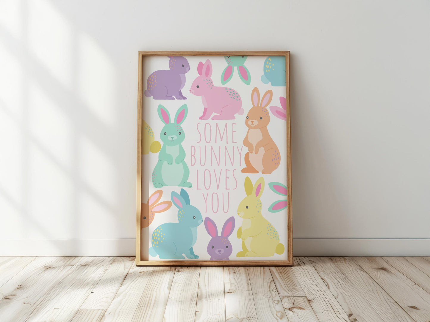 Some Bunny Loves You Print: Pastel Easter Wall Art