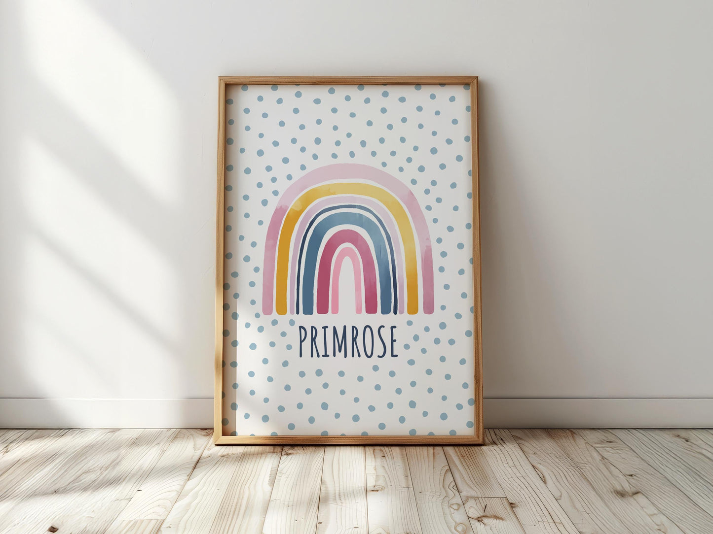 Personalised Rainbow - Custom Girl's Wall Art, Bedroom Poster, Kid's Playroom Print