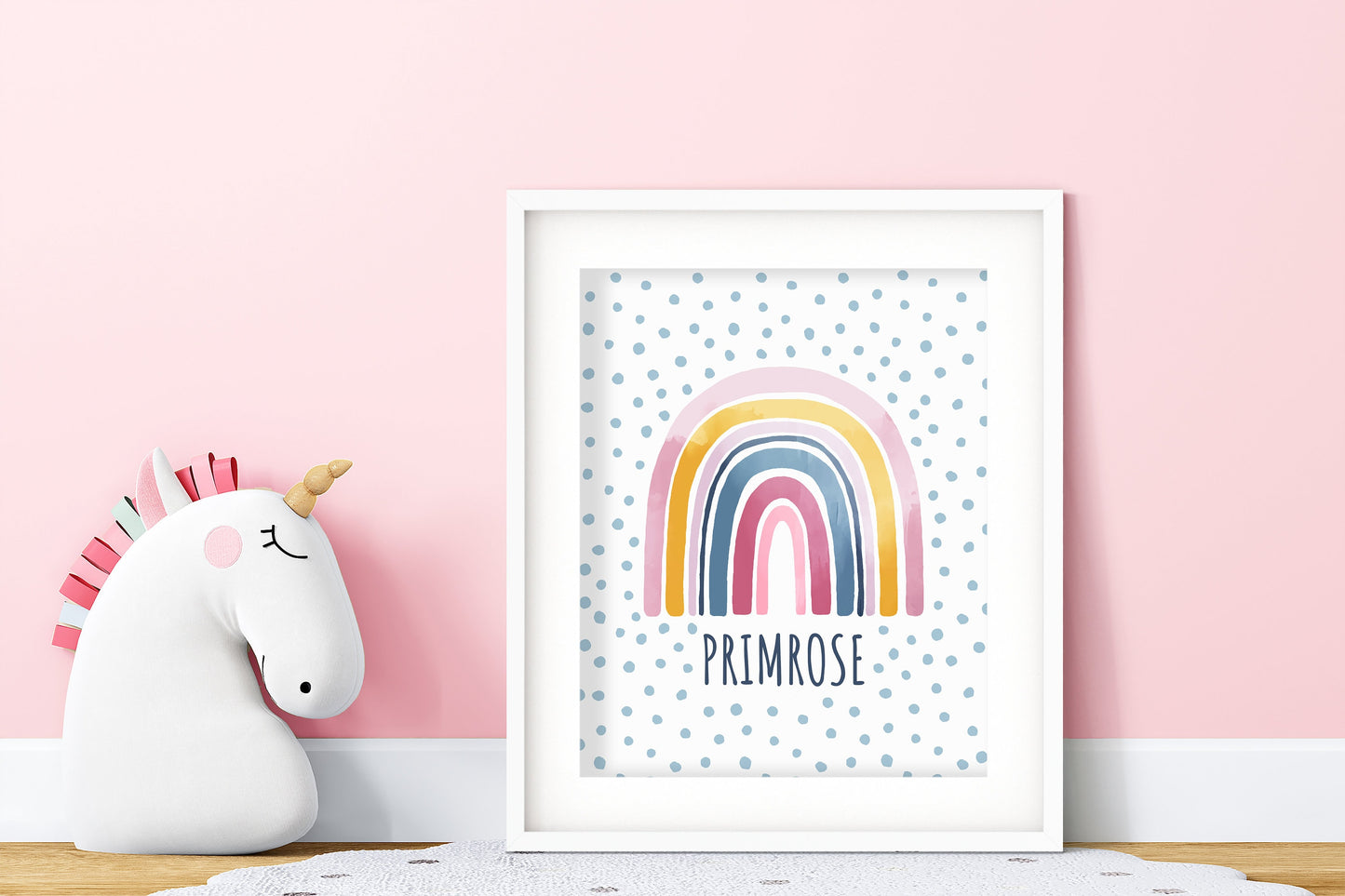 Personalised Rainbow - Custom Girl's Wall Art, Bedroom Poster, Kid's Playroom Print