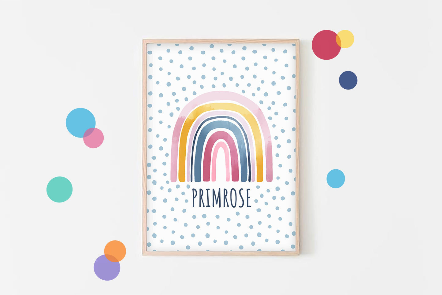 Personalised Rainbow - Custom Girl's Wall Art, Bedroom Poster, Kid's Playroom Print