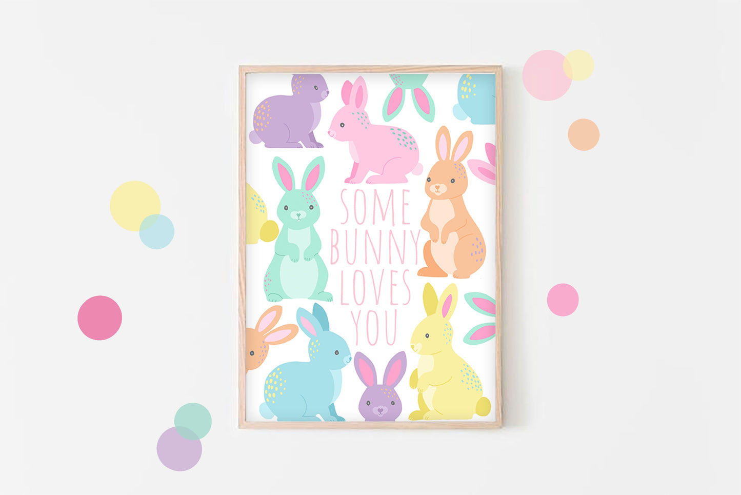 Some Bunny Loves You Print: Pastel Easter Wall Art