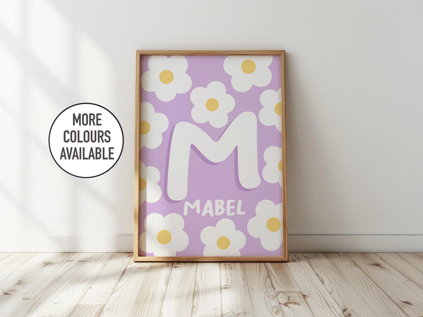 Personalised Floral Initial Print: Custom Nursery Decor