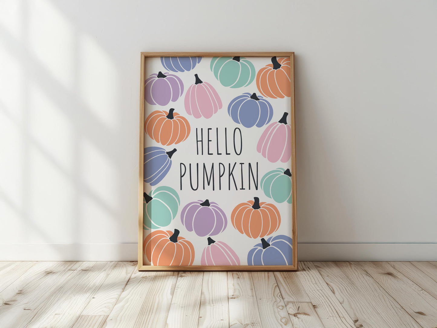 Hello Pumpkin - Pastel Halloween, Autumn Print, Gallery Wall Art