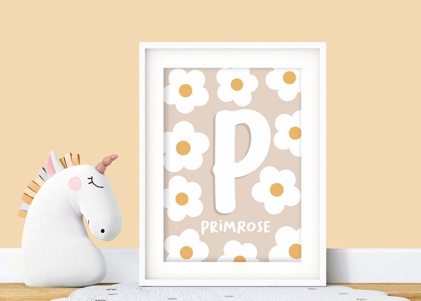Personalised Floral Initial Print: Custom Nursery Decor