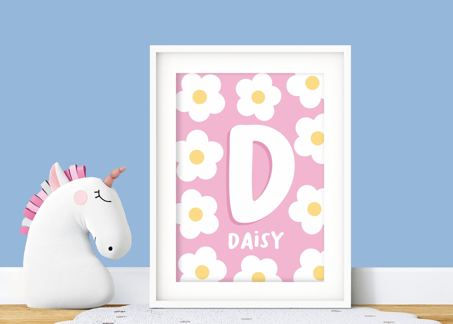 Personalised Floral Initial Print: Custom Nursery Decor