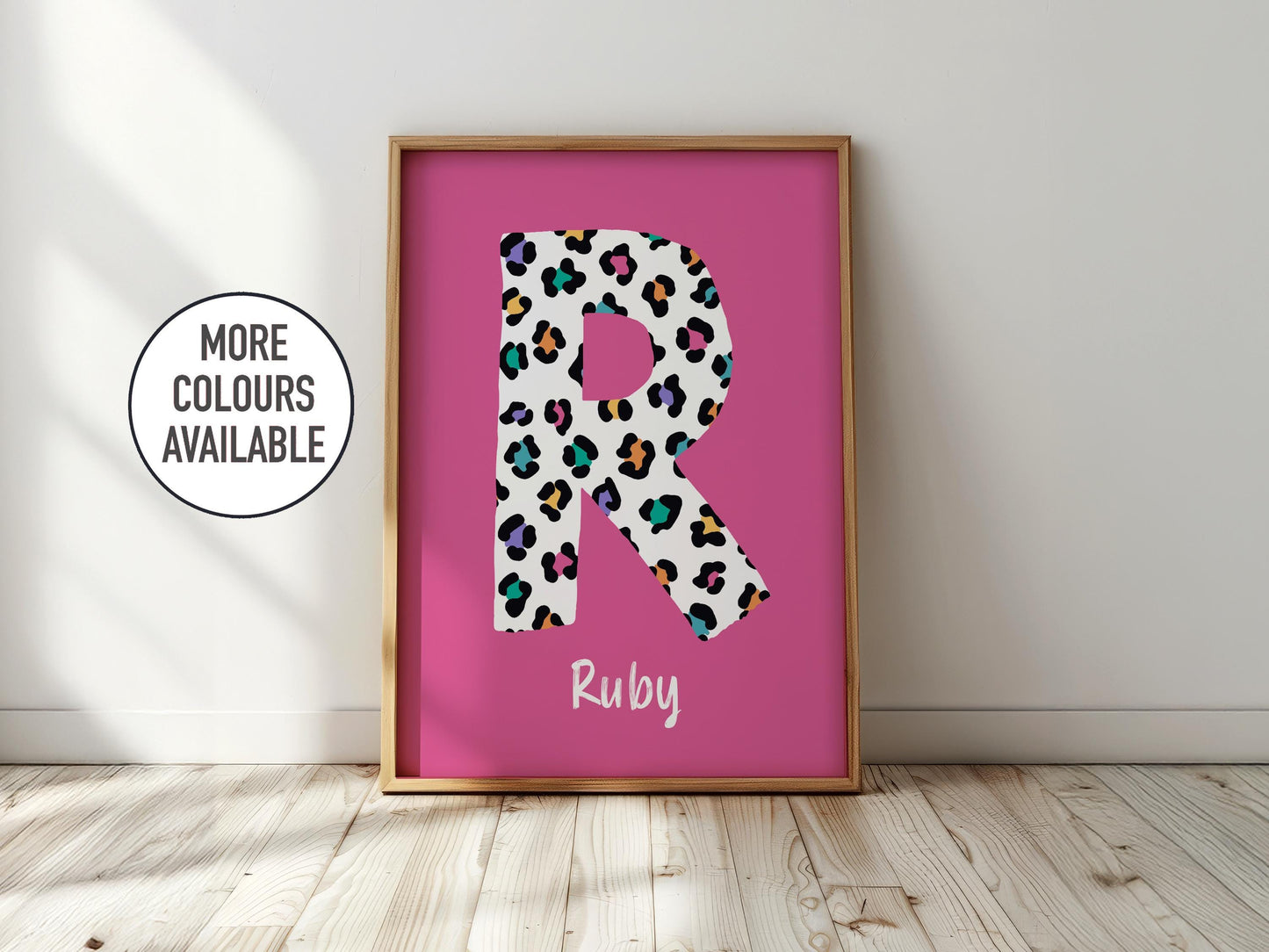 Personalised Leopard Initial Print: Colorful Kids Room Decor