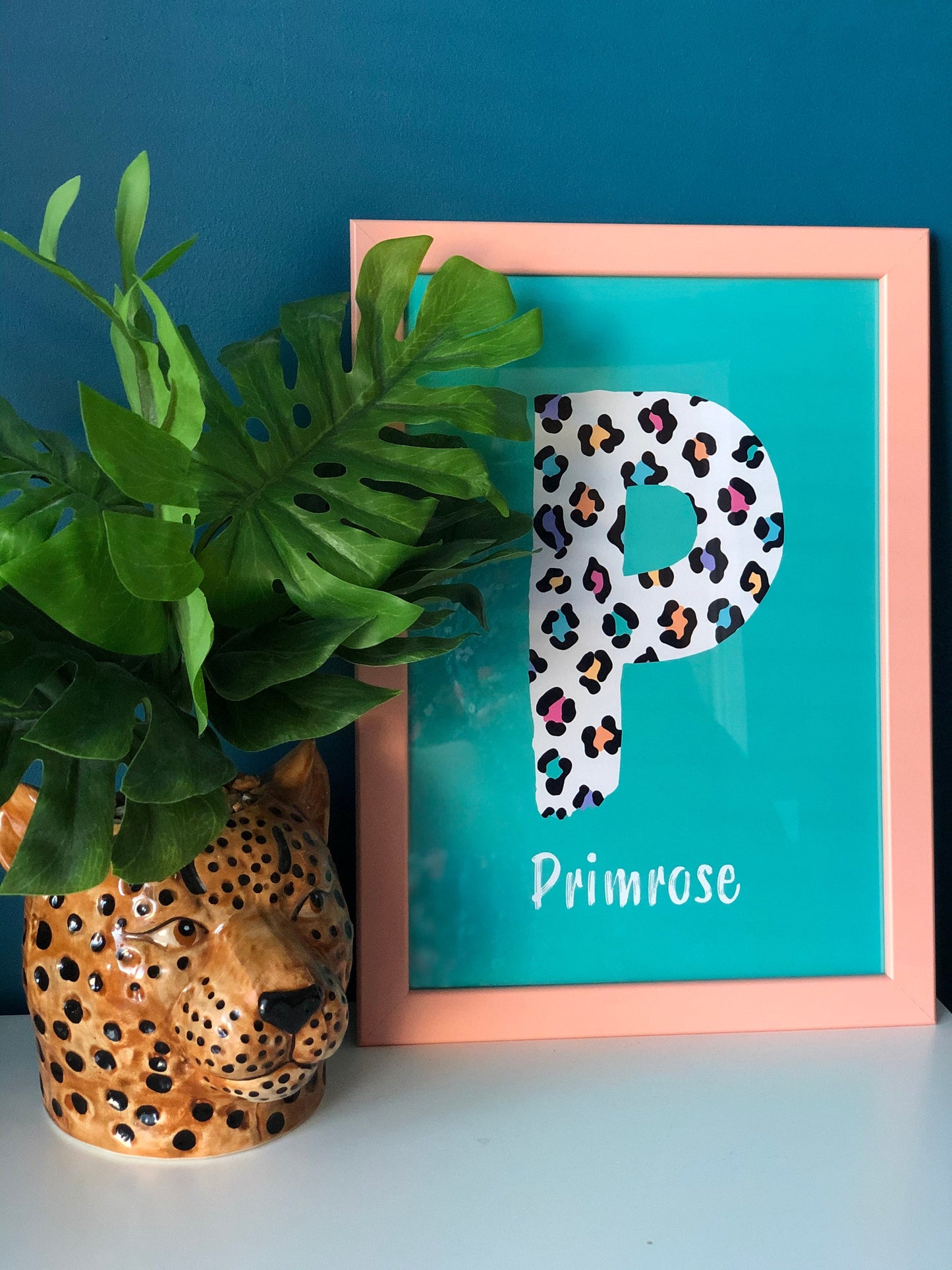 Personalised Leopard Initial Print: Colorful Kids Room Decor