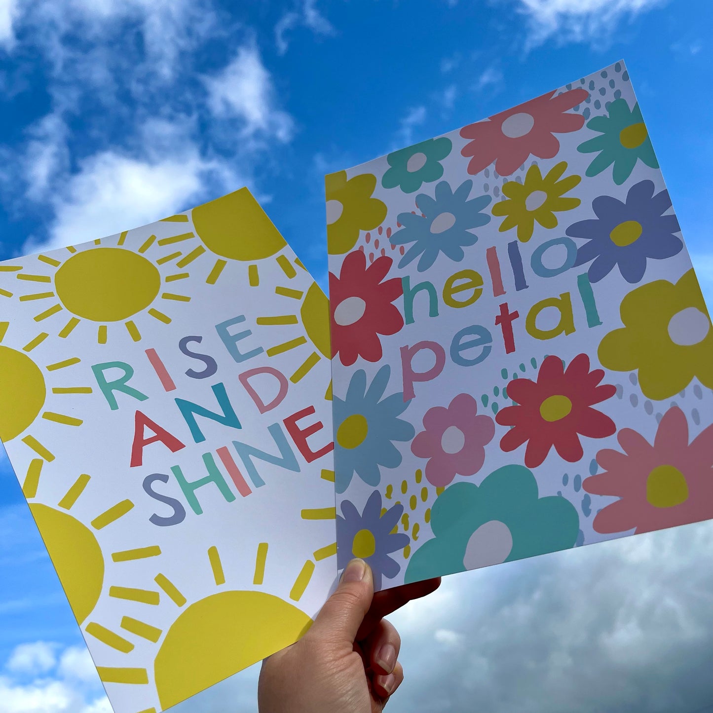 Hello Petal - Floral Nursery Print, Colourful Kids Bedroom Wall Art