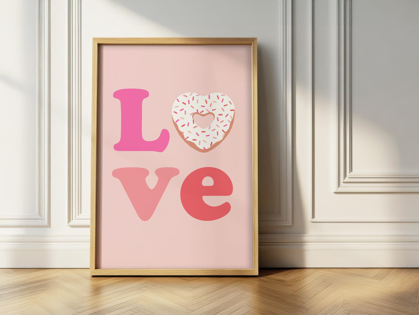 Love Doughnut Print: Sweet Playroom Wall Art