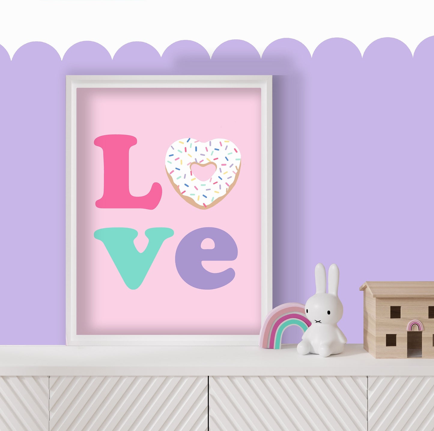 Love Doughnut Print: Sweet Playroom Wall Art