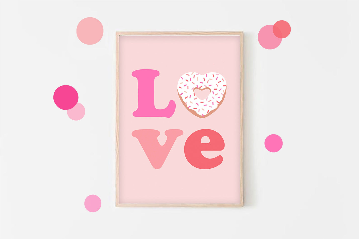 Love Doughnut Print: Sweet Playroom Wall Art