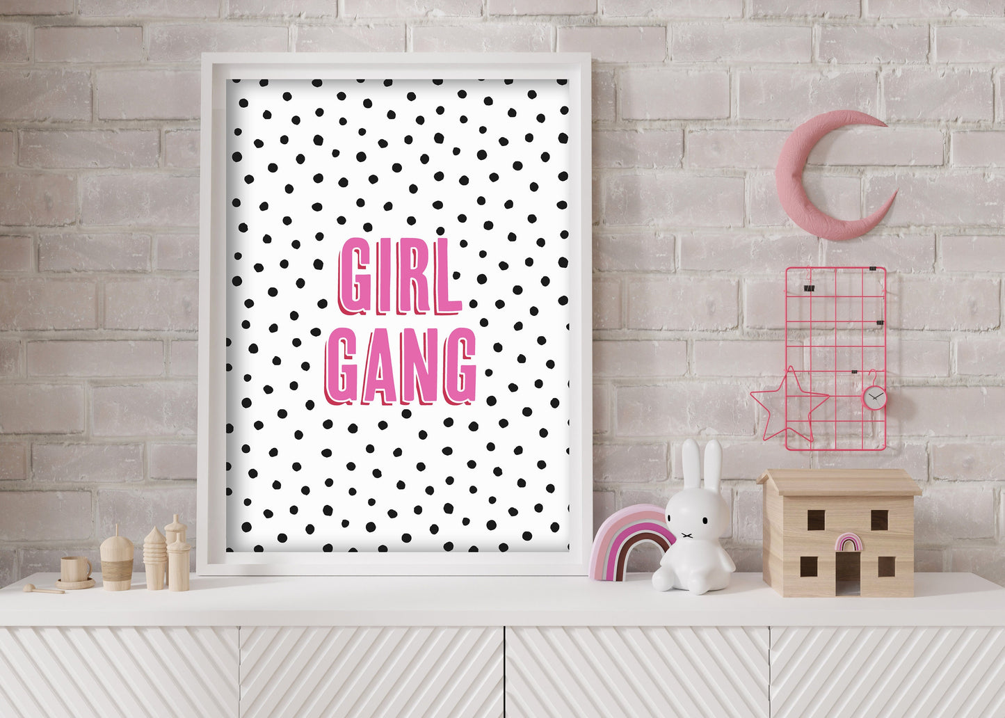 Girl Gang Nursery Wall Art, Bright, Colourful, Kids Modern Room Poster