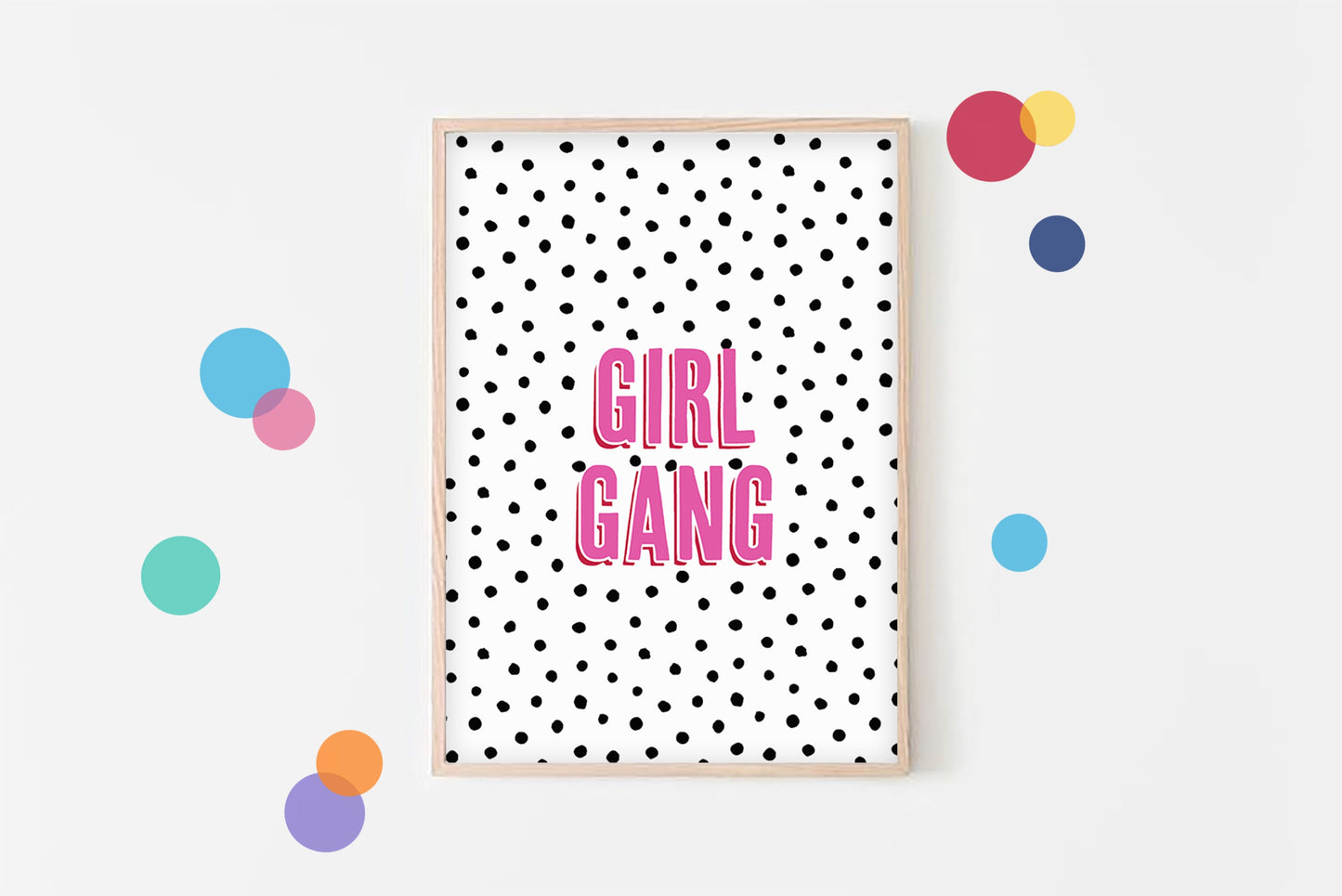 Girl Gang Nursery Wall Art, Bright, Colourful, Kids Modern Room Poster