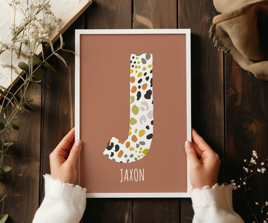 Personalised Animal Initial Print: Custom Nursery Decor