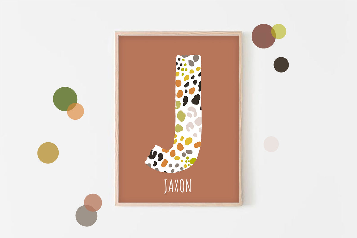 Personalised Animal Initial Print: Custom Nursery Decor