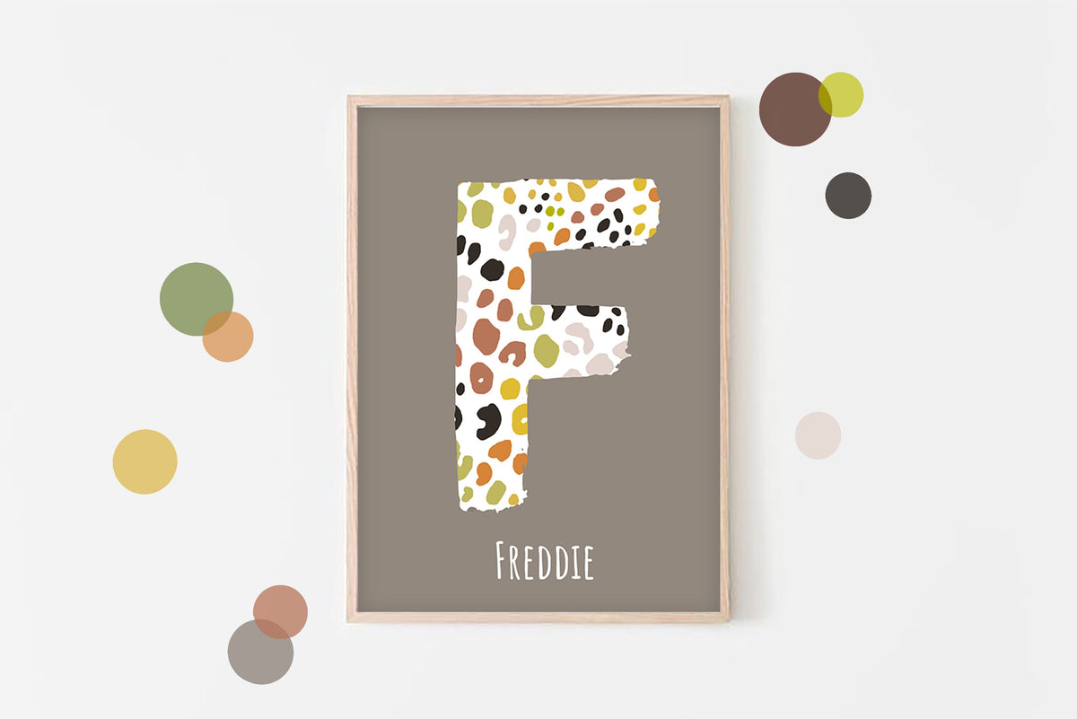 Personalised Animal Initial Print: Custom Nursery Decor