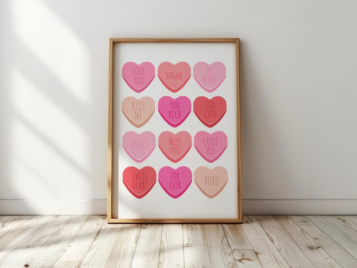 Sweet Hearts Print: Valentine's Day Pastel Candy Art
