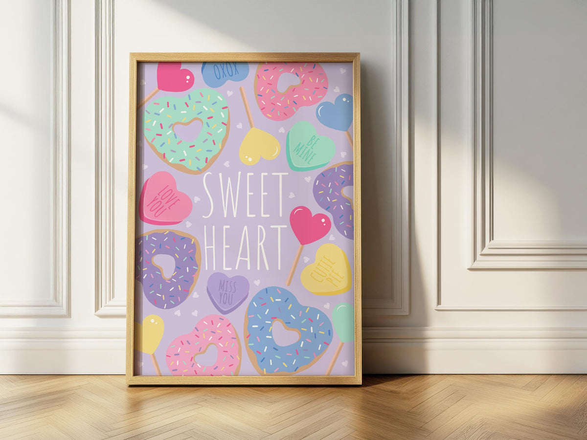 Sweet Heart Candy Art Print: Valentine's Day Decor