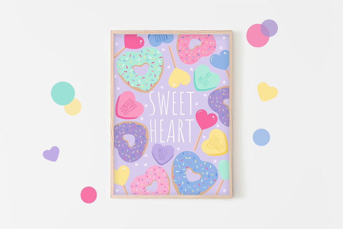 Sweet Heart Candy Art Print: Valentine's Day Decor