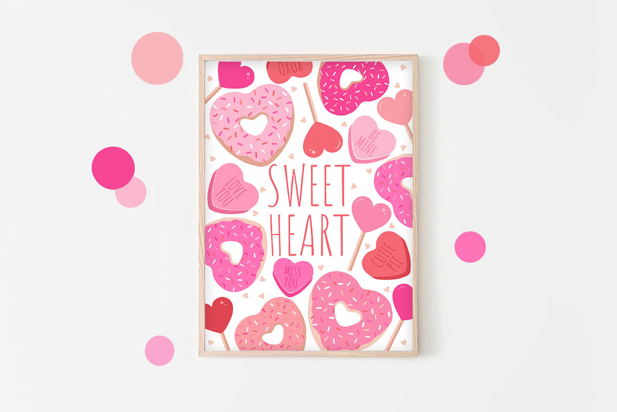 Sweet Heart Candy Art Print: Valentine's Day Decor
