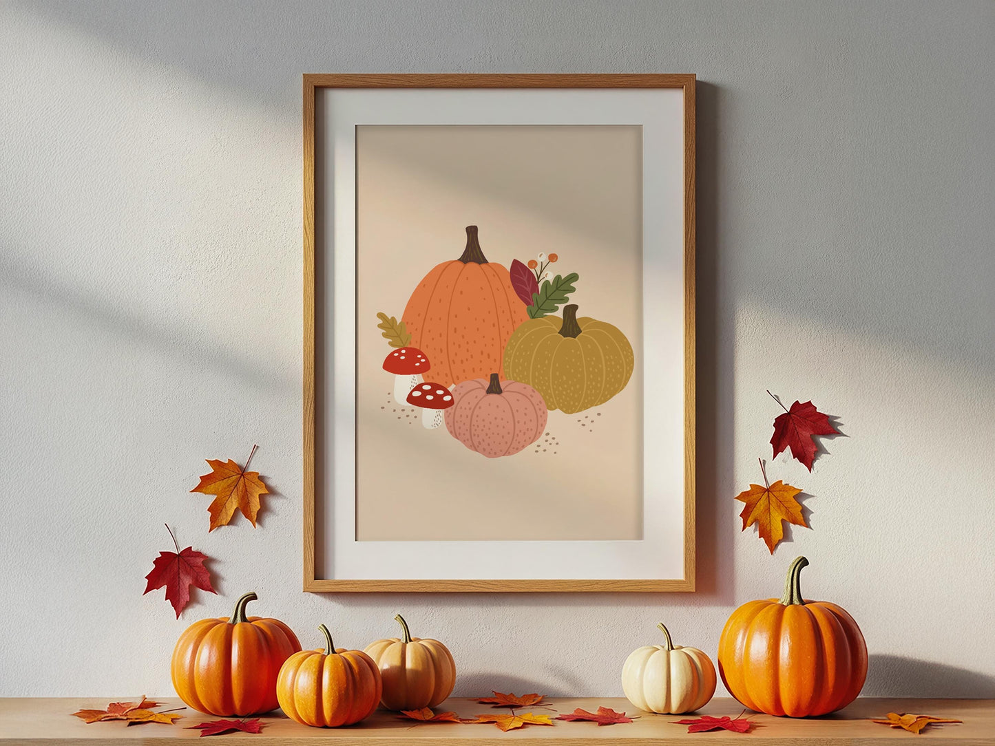 Autumn Pumpkins - Autumn Print, Gallery Wall Art, Halloween Decor, Cosy Fall Poster