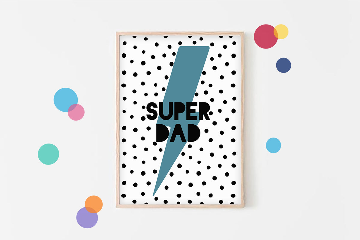 Super Dad - Lightening Bolt Father's Day Print Gift