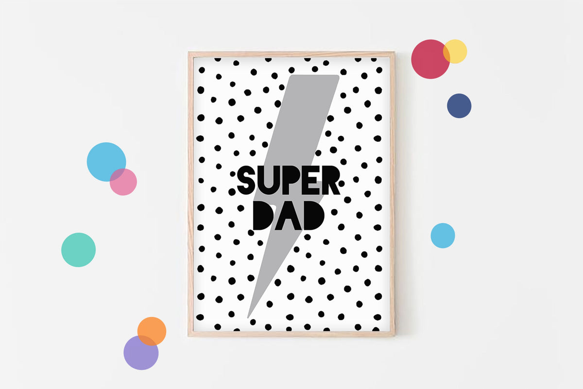 Super Dad - Lightening Bolt Father's Day Print Gift