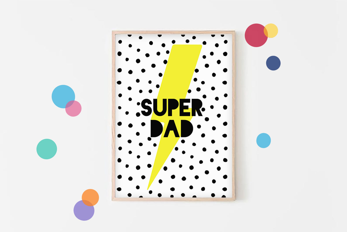 Super Dad - Lightening Bolt Father's Day Print Gift