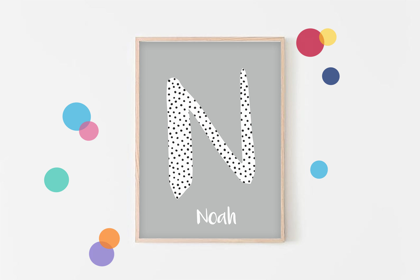 Name and Initial Print - Personalised Kids Bedroom/Nursery Wall Art