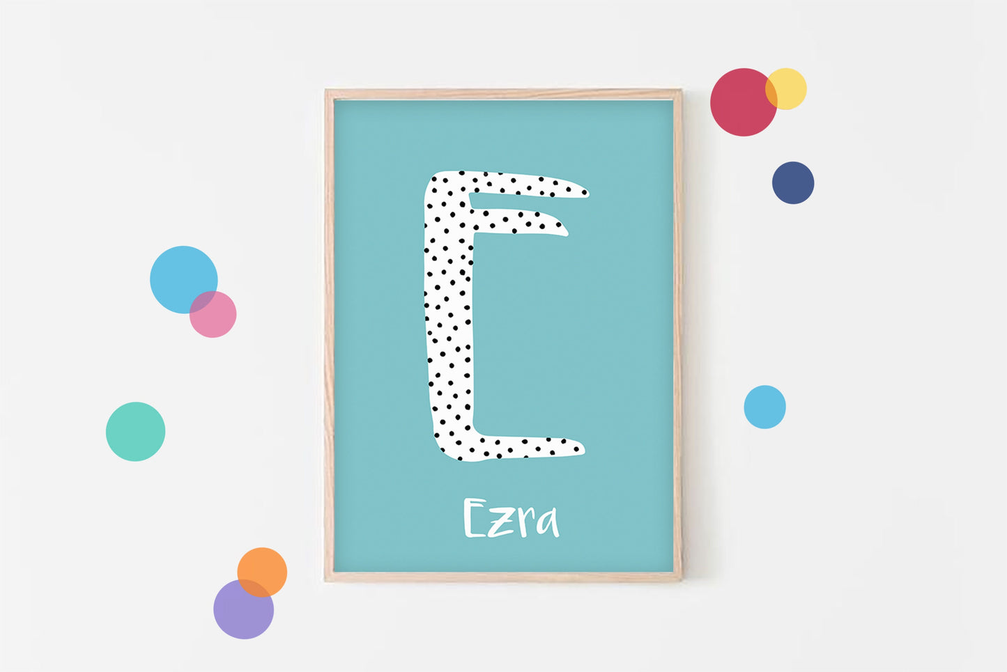 Name and Initial Print - Personalised Kids Bedroom/Nursery Wall Art