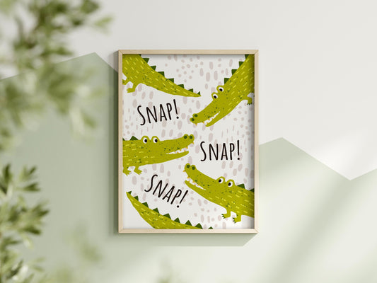 Crocodile Nursery Print: Playroom Wall Art