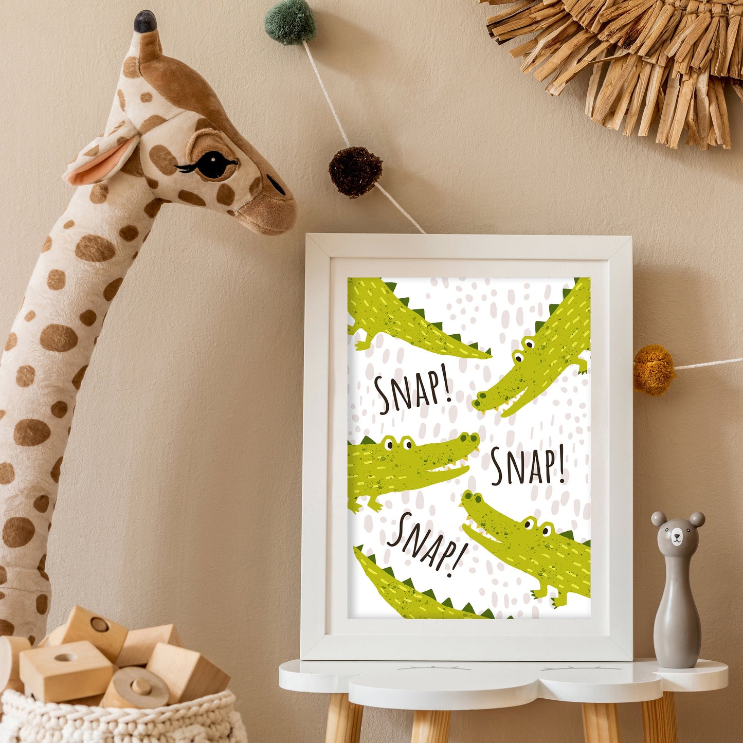 Crocodile Nursery Print: Playroom Wall Art