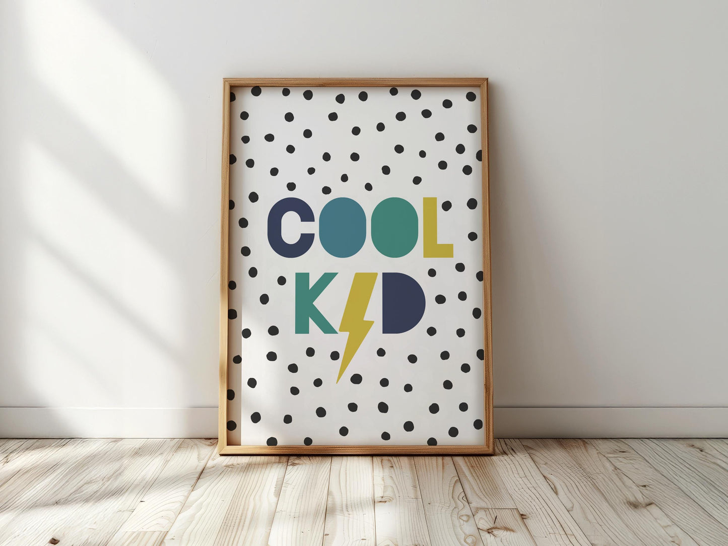 Cool Kid Lightening Bolt - Boys bedroom, Gallery Wall Art, Playroom Print, Nursery Decor