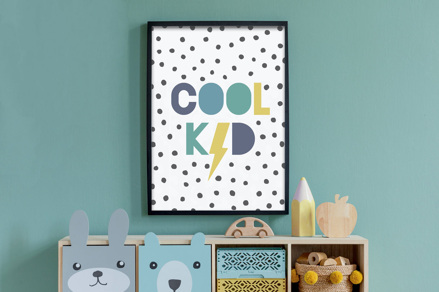 Cool Kid Lightening Bolt - Boys bedroom, Gallery Wall Art, Playroom Print, Nursery Decor