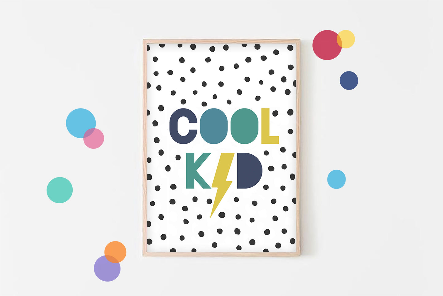 Cool Kid Lightening Bolt - Boys bedroom, Gallery Wall Art, Playroom Print, Nursery Decor