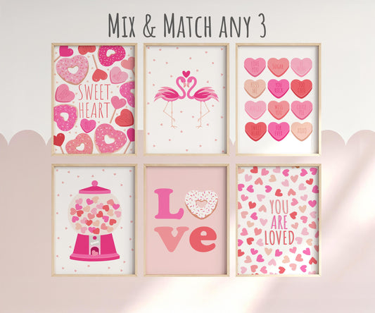 Valentine's Day Print Set: Mix & Match Nursery Wall Art