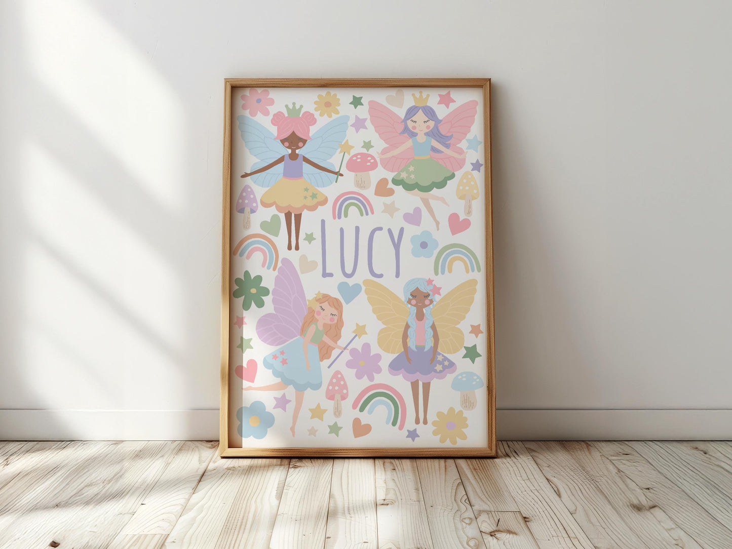Personalised Fairy Print: Whimsical Woodland Nursery Decor