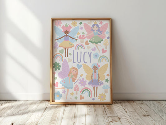 Personalised Fairy Print: Whimsical Woodland Nursery Decor