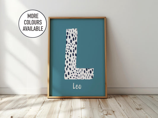 Personalised Initial Name Print: Nursery Wall Art