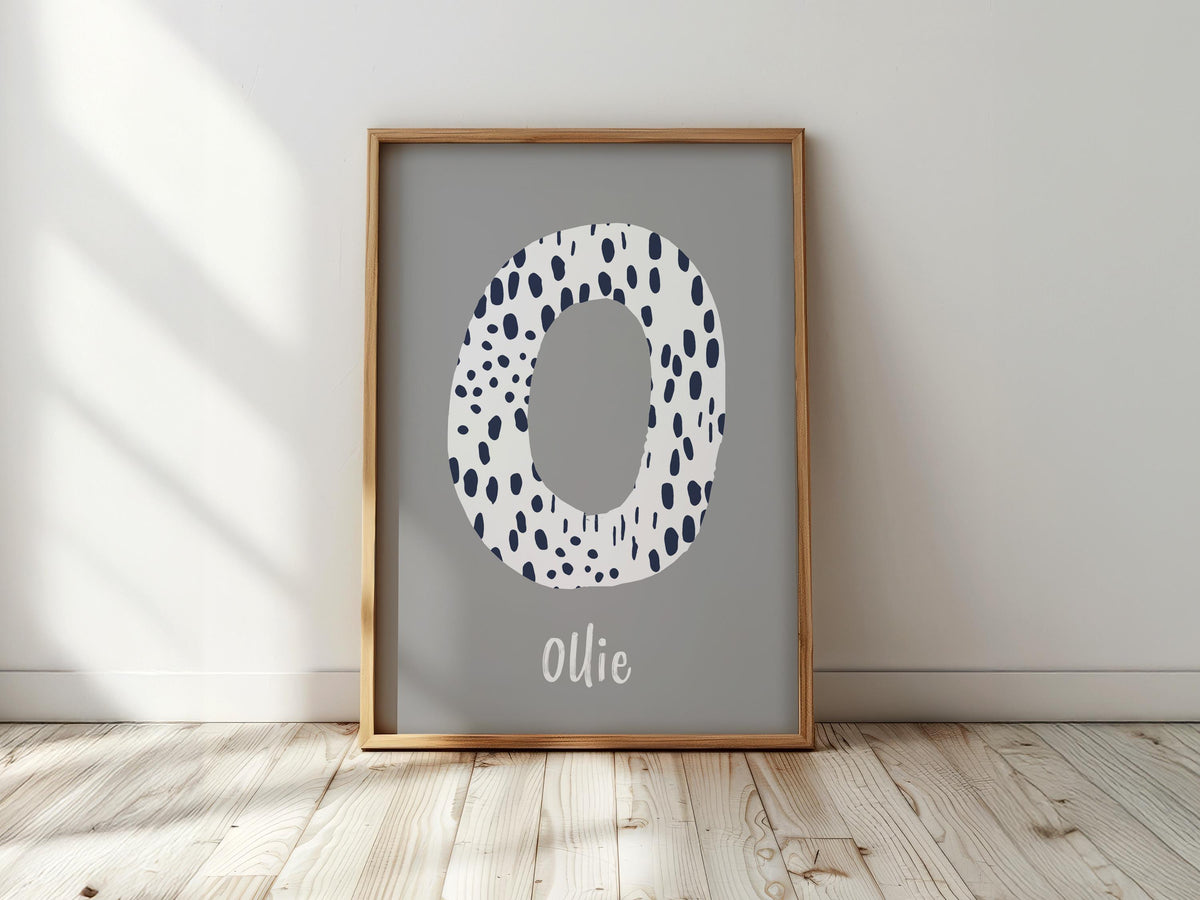 Personalised Initial Name Print: Nursery Wall Art