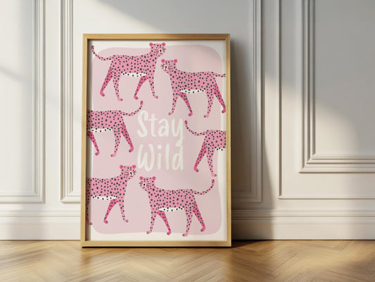 Stay Wild Cheetah Print - Nursery Wall Art, Playroom Print, Kids Room Decor, Children's Bedroom