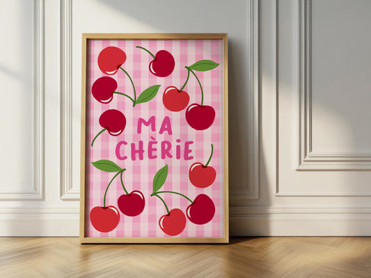 Cherry Nursery Print: Playroom Kids Wall Art